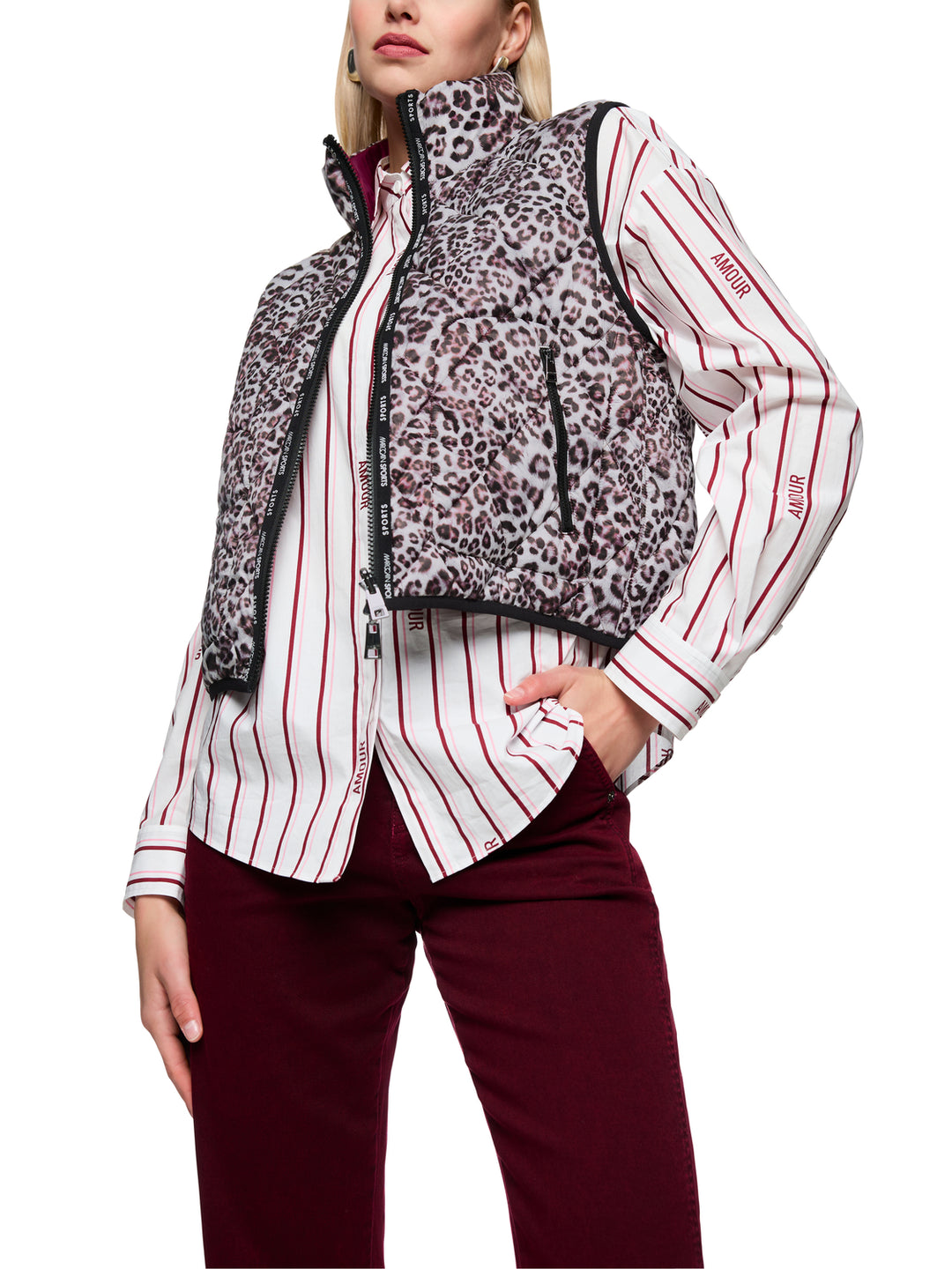 Marc Cain body warmer – Rood-100% polyester-DAMES JASSEN & JACKS-Rood