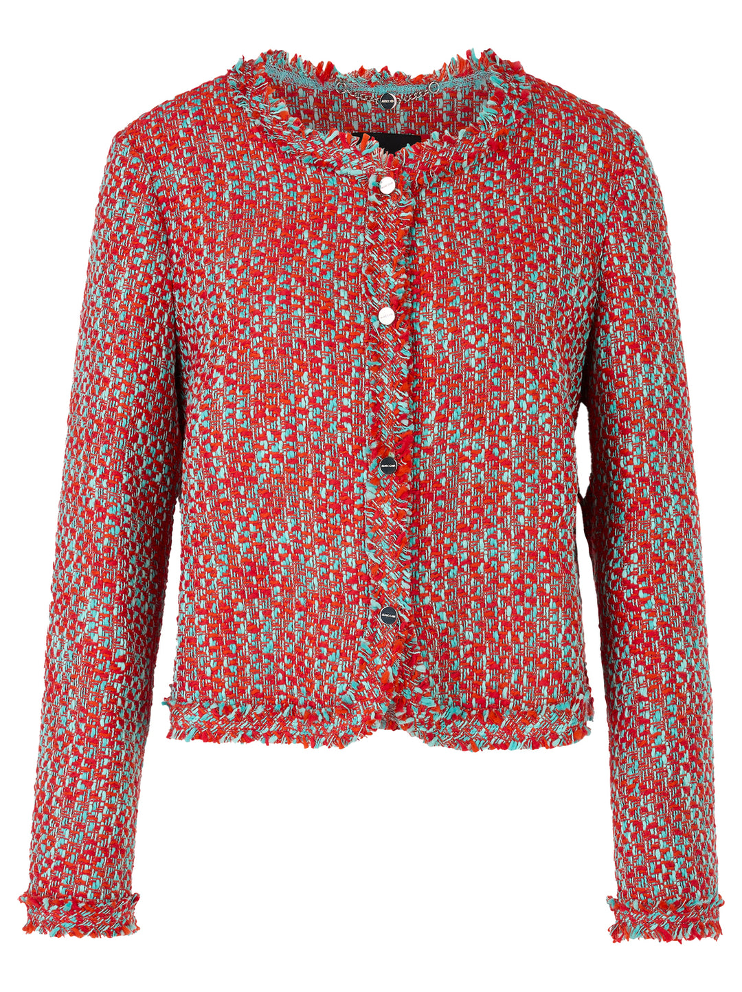 Marc Cain Bolero in melé - gemaakt van 100% katoen-100% katoen-DAMES BLAZERS & GILETS-Rood