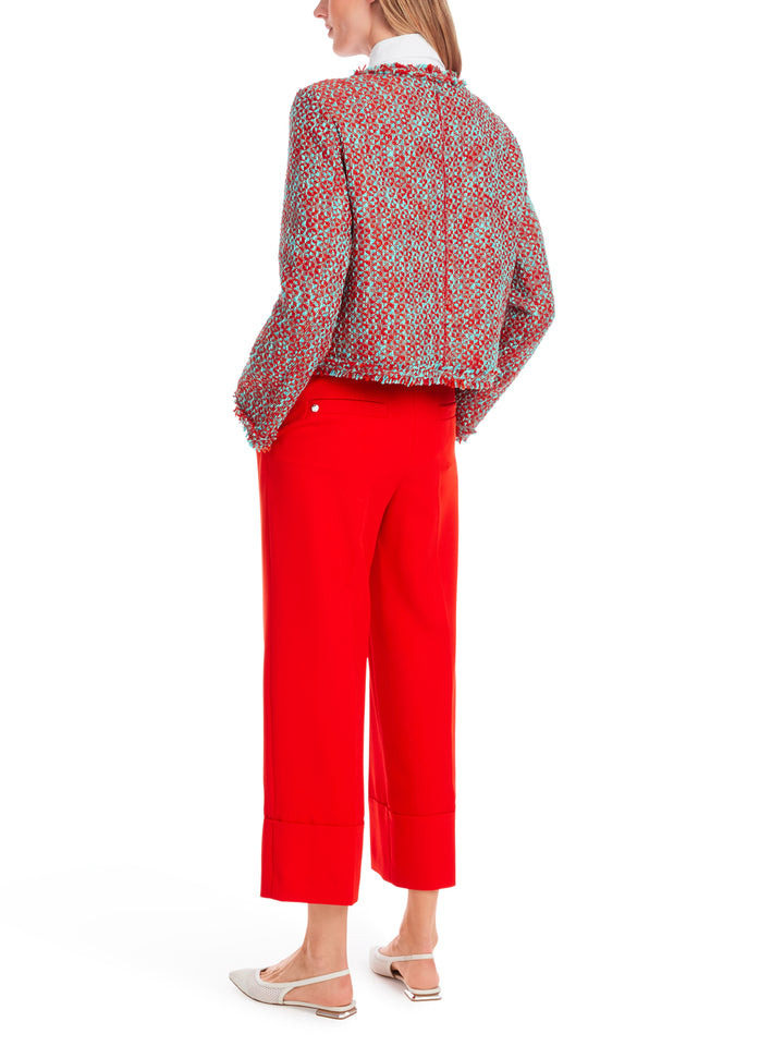 Marc Cain Bolero in melé - gemaakt van 100% katoen-100% katoen-DAMES BLAZERS & GILETS-Rood