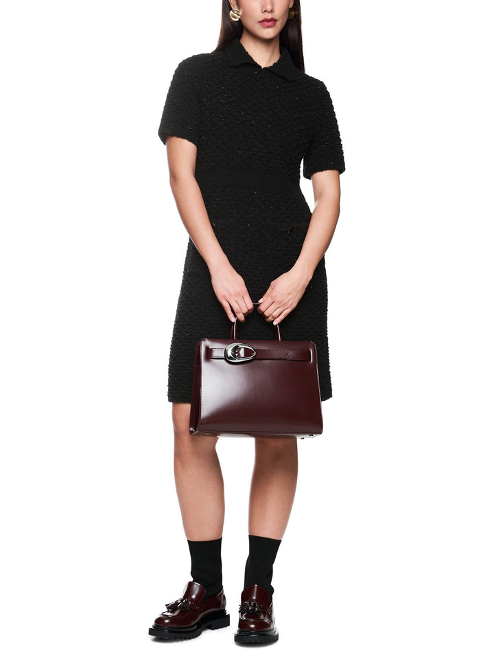 Marc Cain Bouclé Midi Jurk – Zwart-46% polyamide, 24% polyacryl, 22% alpaca, 8% wol-DAMES JURKEN-Zwart