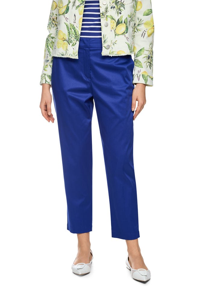 Marc Cain Broek FRANCA met 7/8-lengte – Blauw-97% katoen, 3% elastaan-DAMES BROEKEN-Blauw