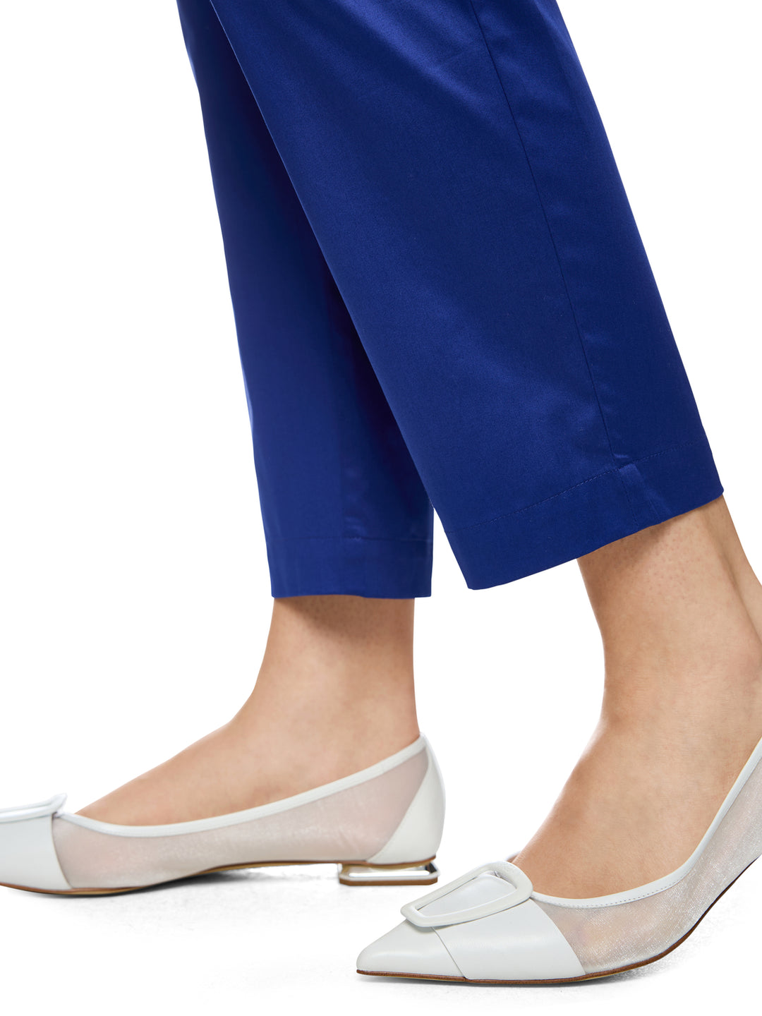 Marc Cain Broek FRANCA met 7/8-lengte – Blauw-97% katoen, 3% elastaan-DAMES BROEKEN-Blauw