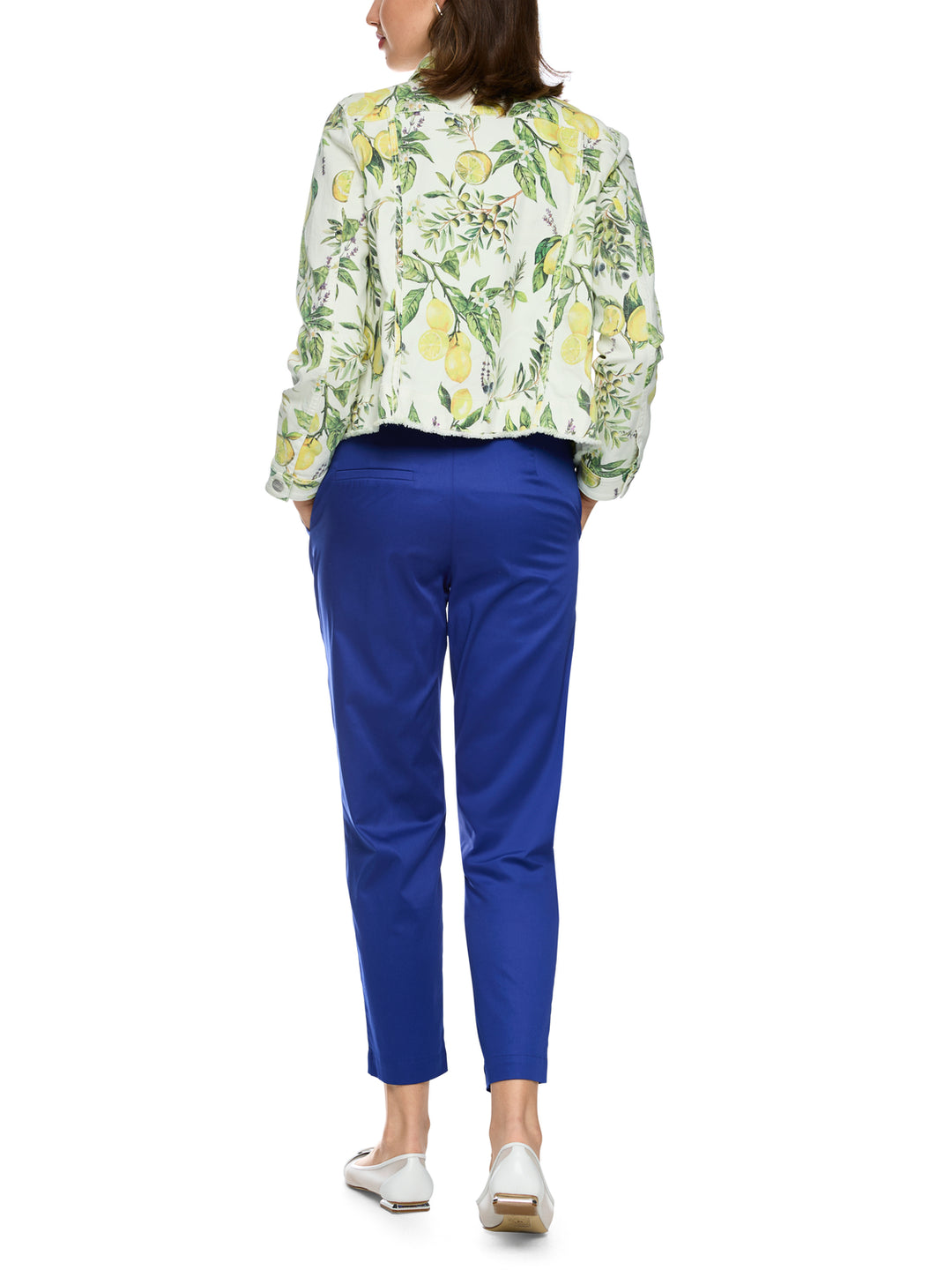 Marc Cain Broek FRANCA met 7/8-lengte – Blauw-97% katoen, 3% elastaan-DAMES BROEKEN-Blauw