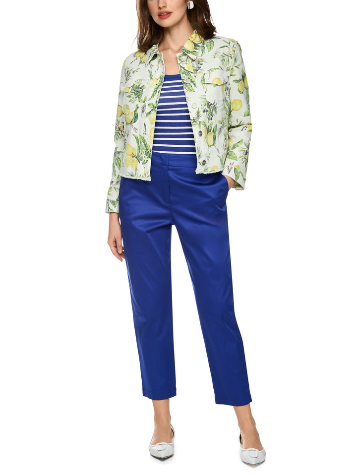 Marc Cain Broek FRANCA met 7/8-lengte – Blauw-97% katoen, 3% elastaan-DAMES BROEKEN-Blauw
