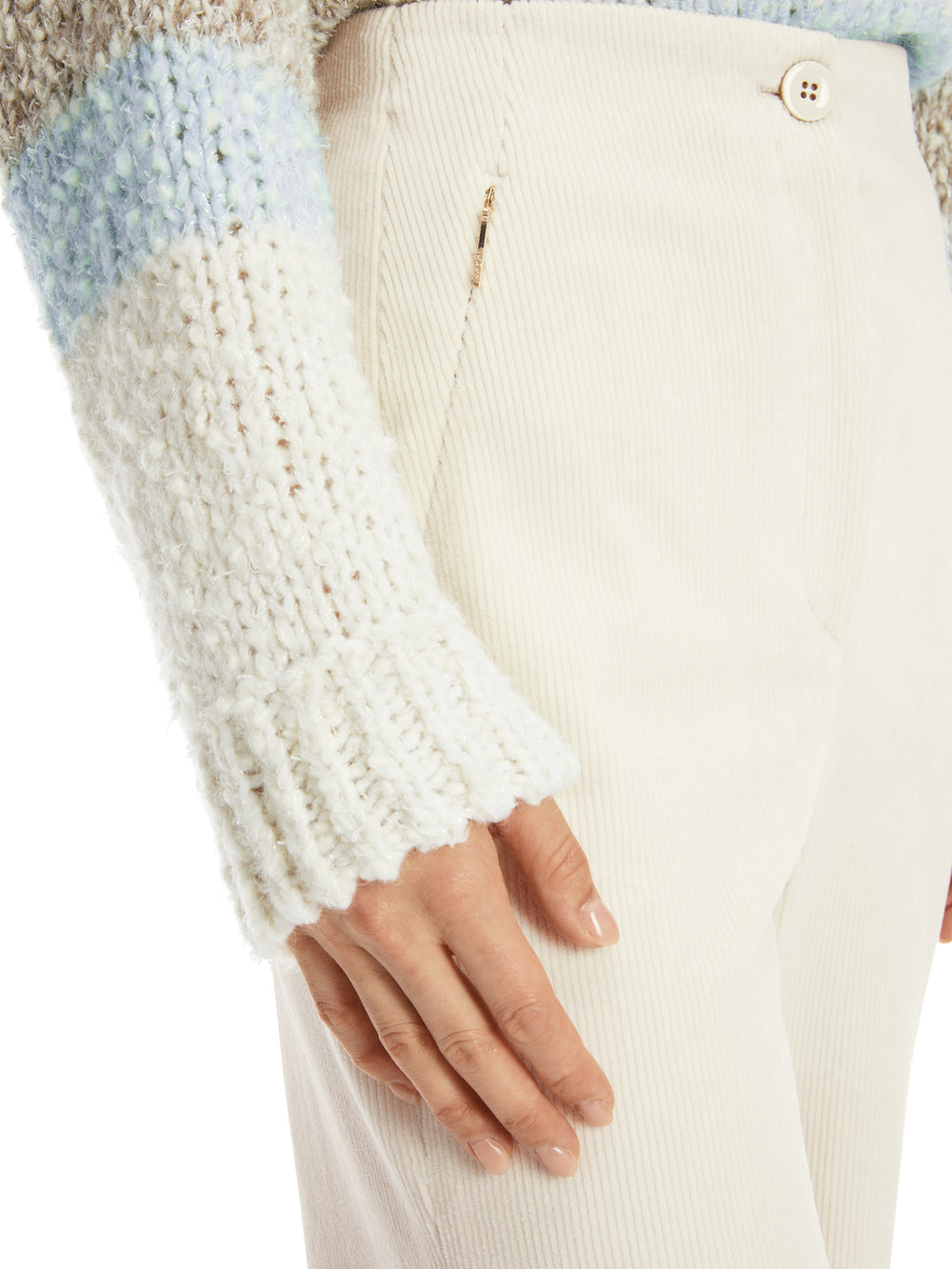 Marc Cain broek met hoge taille - model WELKOM-Materiaal<br />alg.: 76% katoen, 22% polyester, 2% elastaan-DAMES BROEKEN-