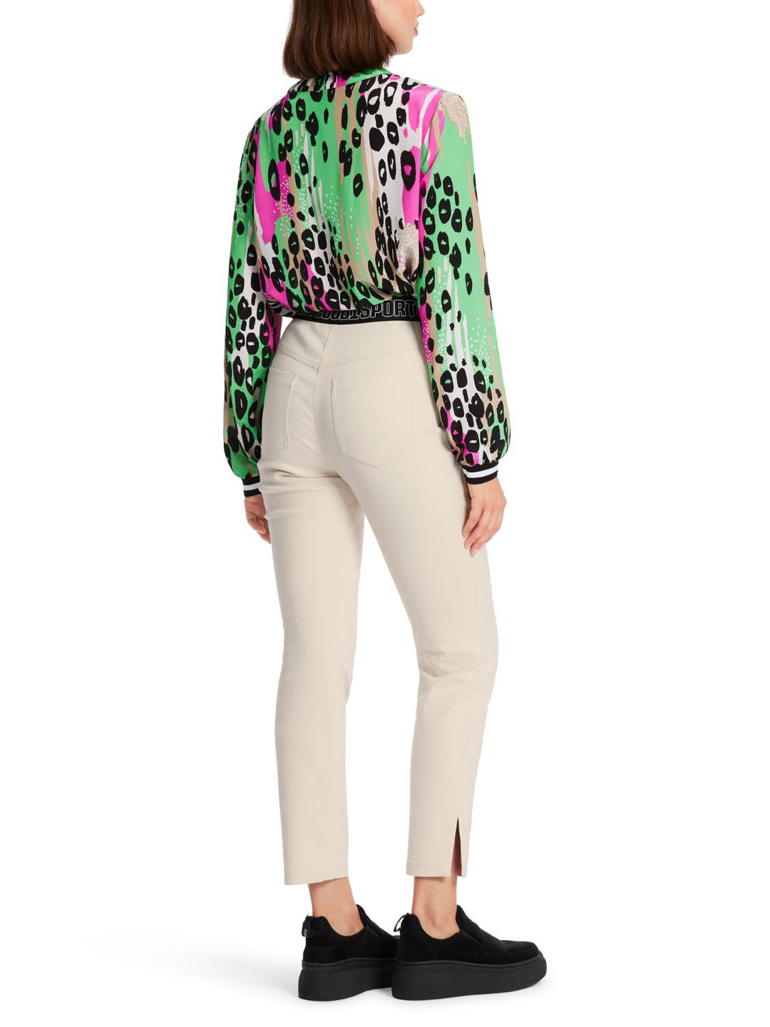 Marc Cain broek SLIVEN-50% katoen (biologisch), 47% polyester, 3% elastaan-DAMES BROEKEN-Beige