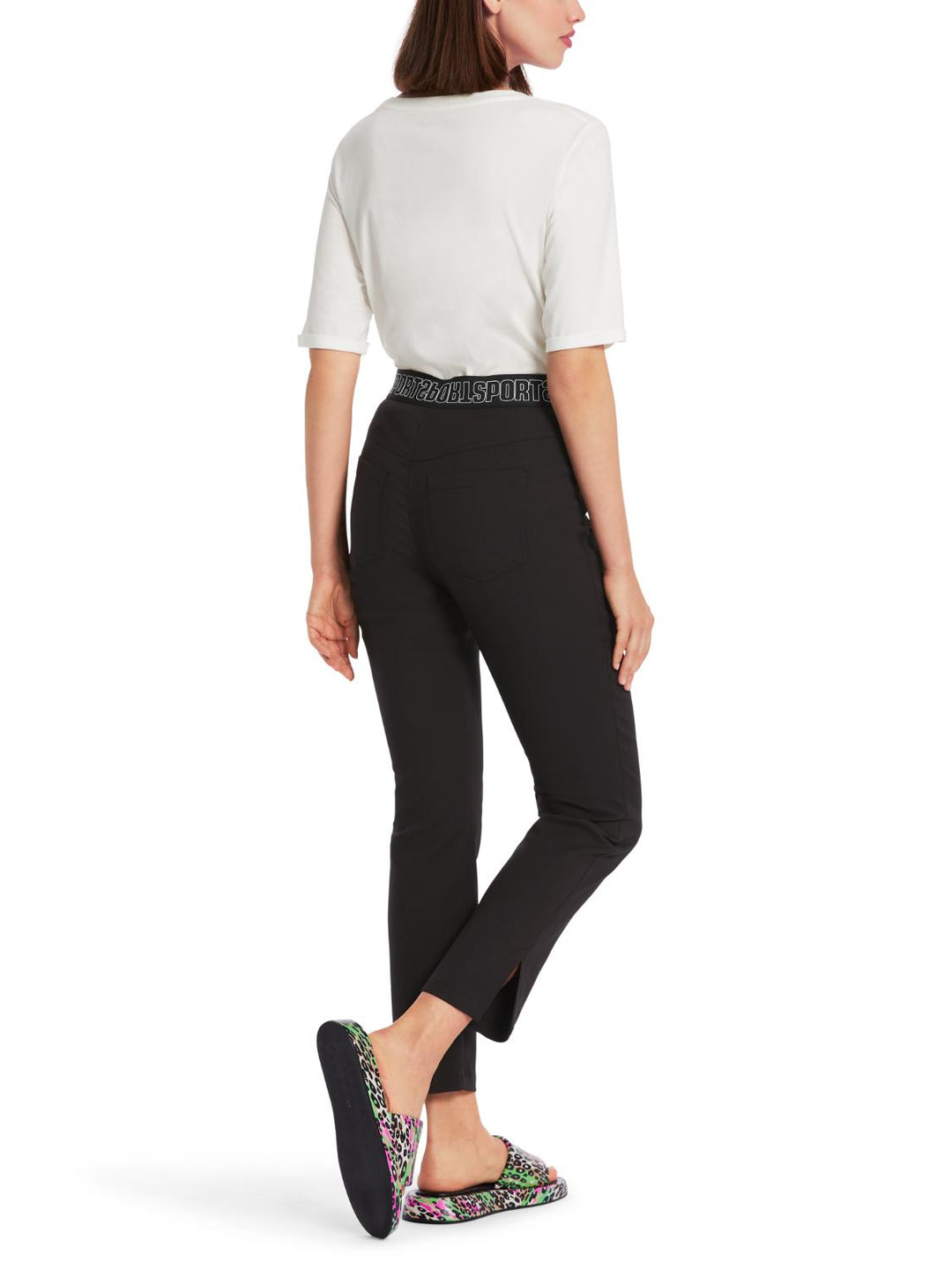 Marc Cain broek SLIVEN-50% katoen (biologisch), 47% polyester, 3% elastaan-DAMES BROEKEN-Zwart