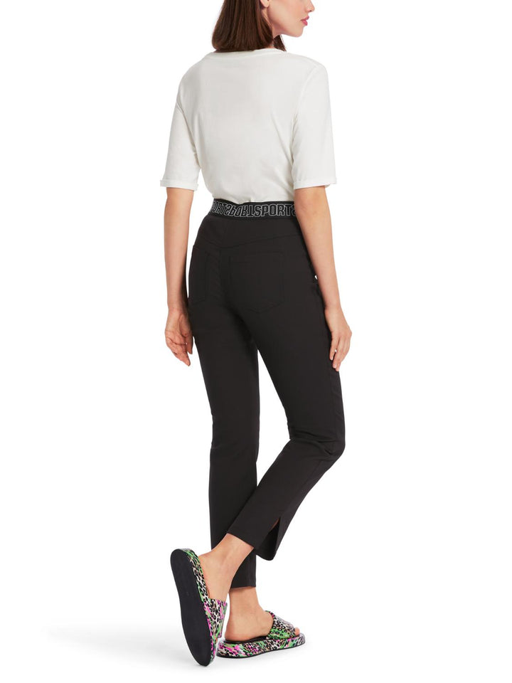 Marc Cain broek SLIVEN-50% katoen (biologisch), 47% polyester, 3% elastaan-DAMES BROEKEN-Zwart