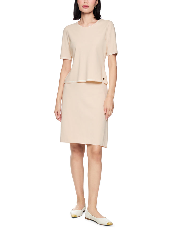 Marc Cain Collections – Beige Fijngebreide Trui-70% viscose, 30% polyester-DAMES TRUIEN & VESTEN-Beige