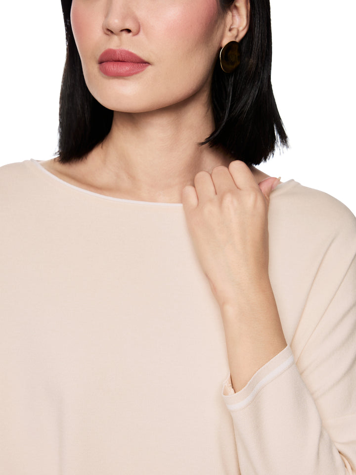 Marc Cain Collections – Beige Fijngebreide Trui-70% viscose, 30% polyester-DAMES TRUIEN & VESTEN-Beige