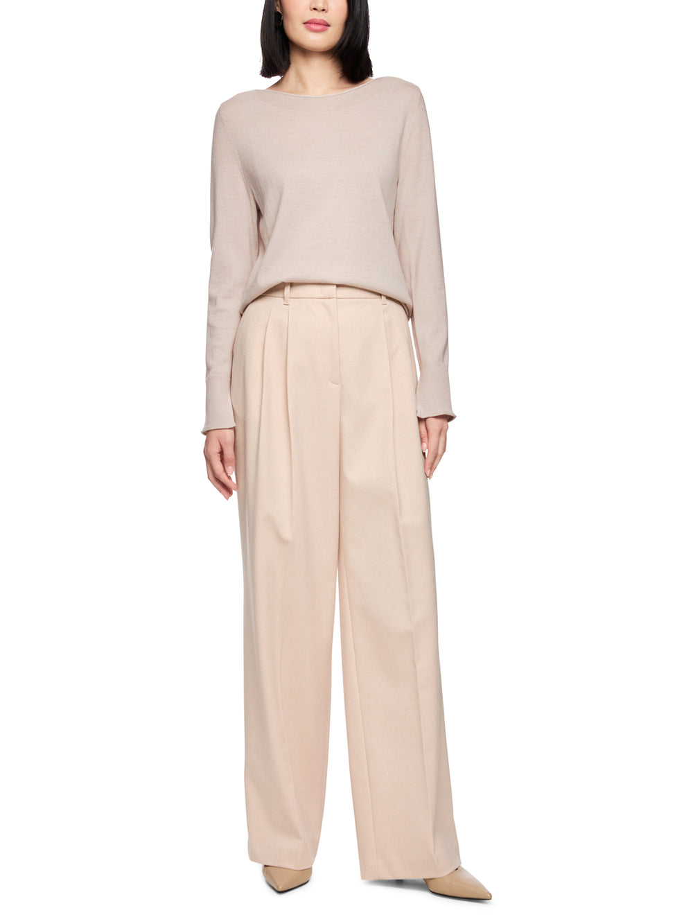 Marc Cain Collections – Beige Trui-85% wol, 11% polyamide, 4% polyester-DAMES TRUIEN & VESTEN-Beige