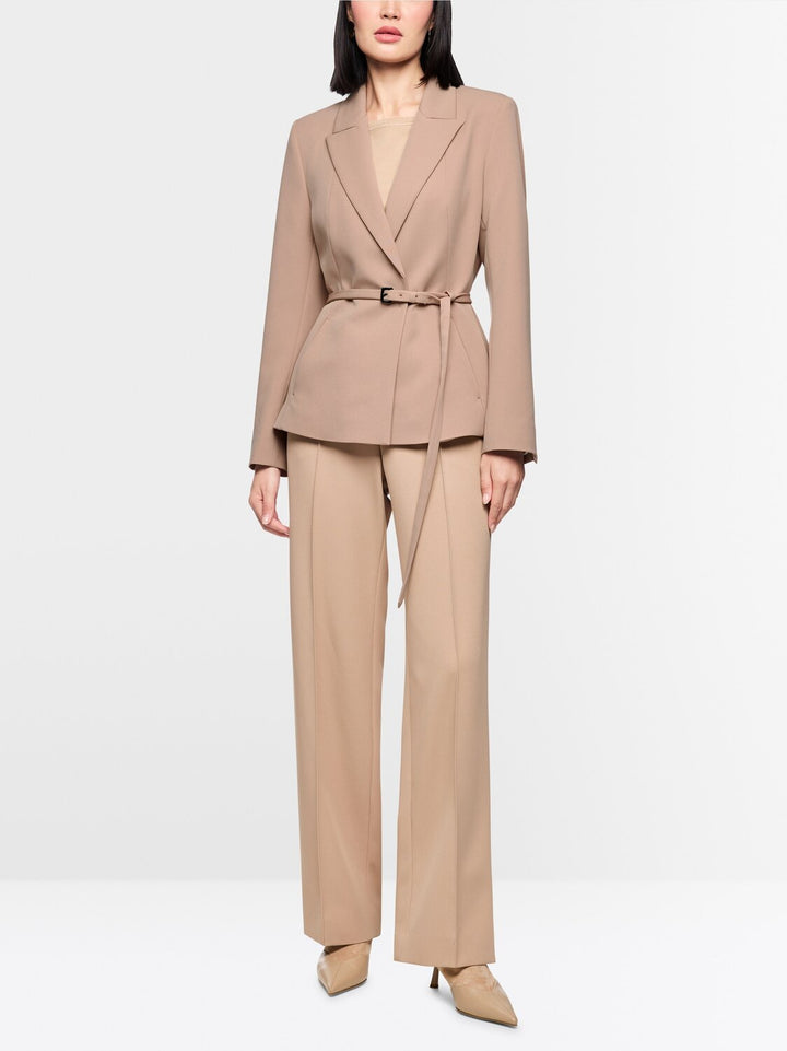 Marc Cain Collections – Blazer Beige-91% polyester, 9%elastaan-DAMES BLAZERS & JASJES-Beige