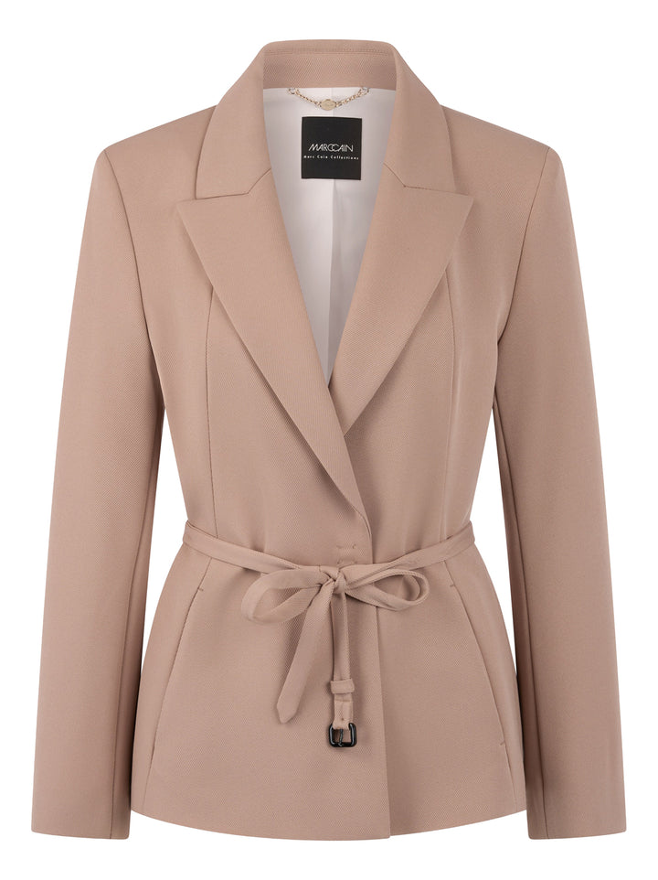 Marc Cain Collections – Blazer Beige-91% polyester, 9%elastaan-DAMES BLAZERS & JASJES-Beige