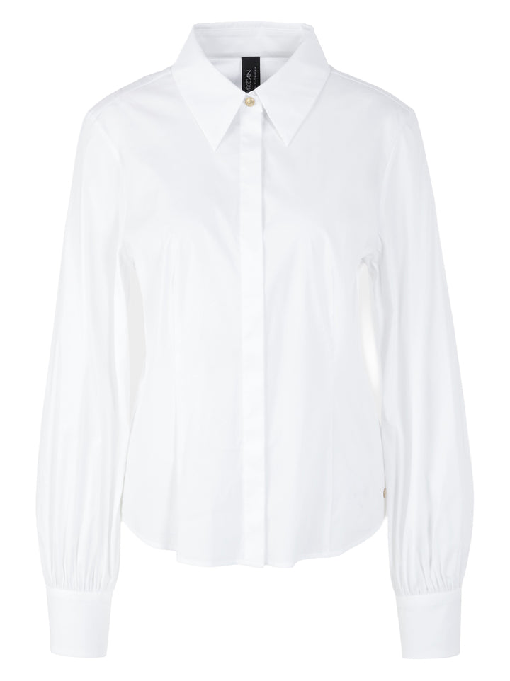 Marc Cain Collections – Blouse Lange Mouw Wit-75% katoen, 20% polyamide, 5% elastaan-DAMES TOPS & BLOUSES-Wit