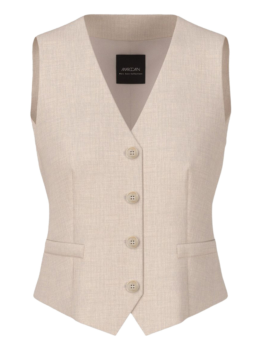 Marc Cain Collections Gilet – Beige-48% viscose, 48% polyester, 4% elasthaan-DAMES BLAZERS & JASJES-Beige