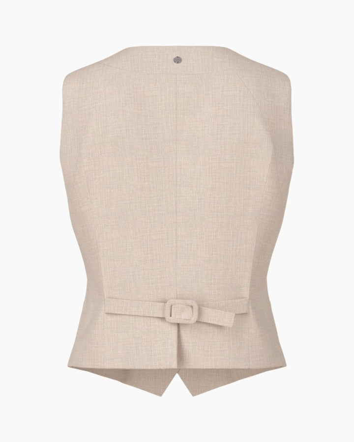 Marc Cain Collections Gilet – Beige-48% viscose, 48% polyester, 4% elasthaan-DAMES BLAZERS & JASJES-Beige