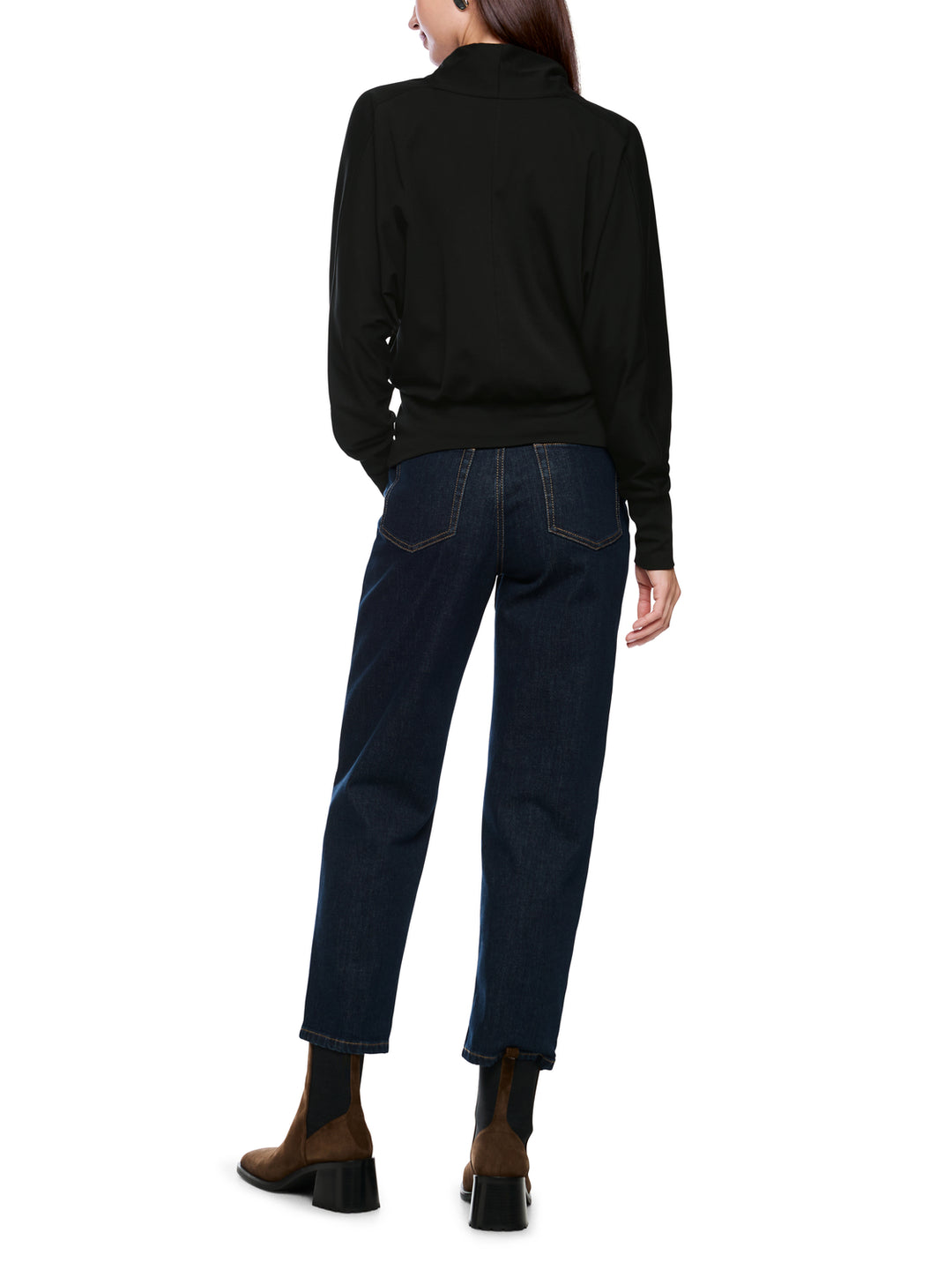 Marc Cain Collections Knit Lace Top – Zwart-95% katoen, 5% elastaan-DAMES TOPS & BLOUSES-Zwart