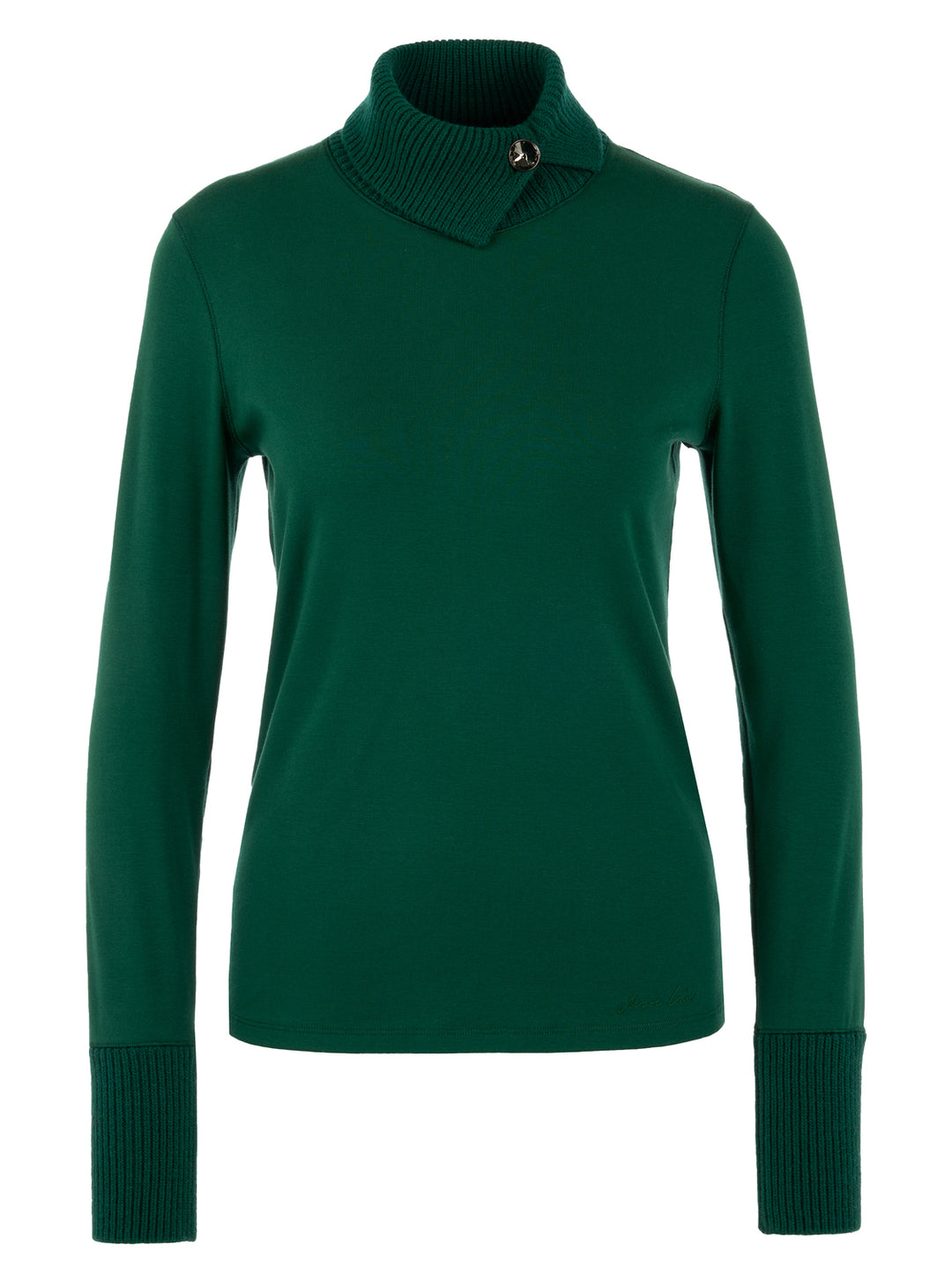 Marc Cain Collections Knit Longsleeve – Groen-92% katoen, 8% elastaan-DAMES TOPS & BLOUSES-Groen