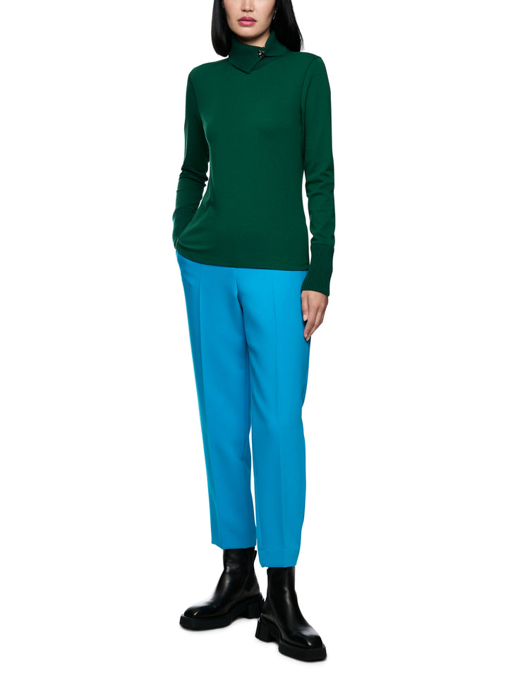 Marc Cain Collections Knit Longsleeve – Groen-92% katoen, 8% elastaan-DAMES TOPS & BLOUSES-Groen