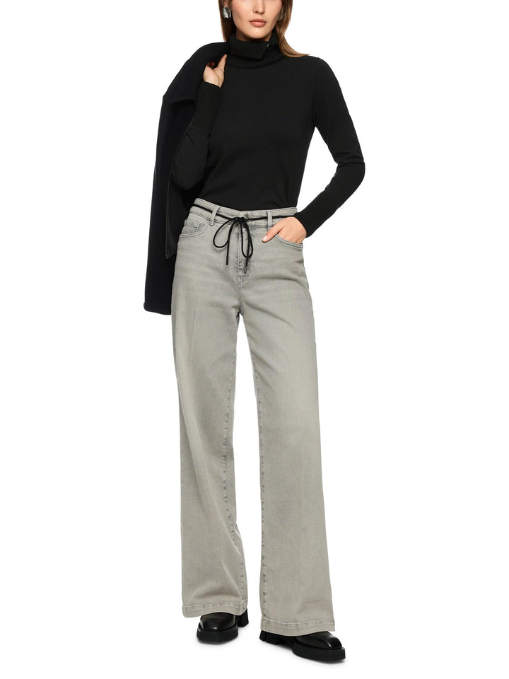 Marc Cain Collections Knit Longsleeve – Zwart-92% katoen, 8% elastaan-DAMES TOPS & BLOUSES-Zwart