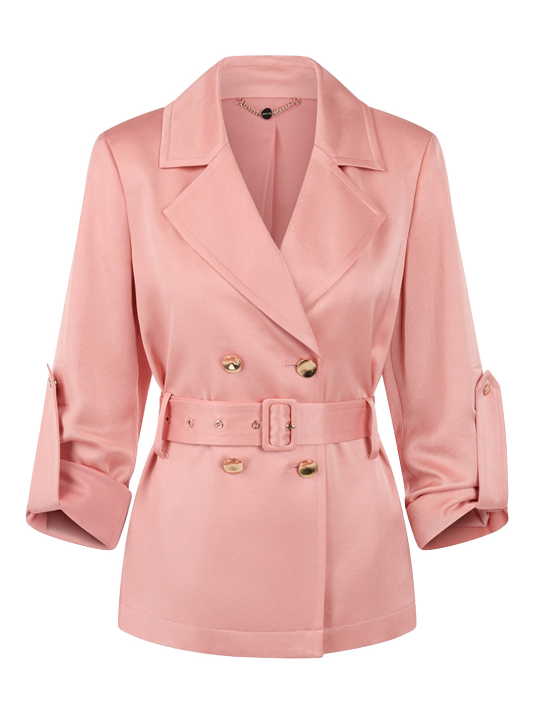 Marc Cain Collections – Kort Jasje Roze-82% acetate,18% polyester-DAMES BLAZERS & JASJES-Roze