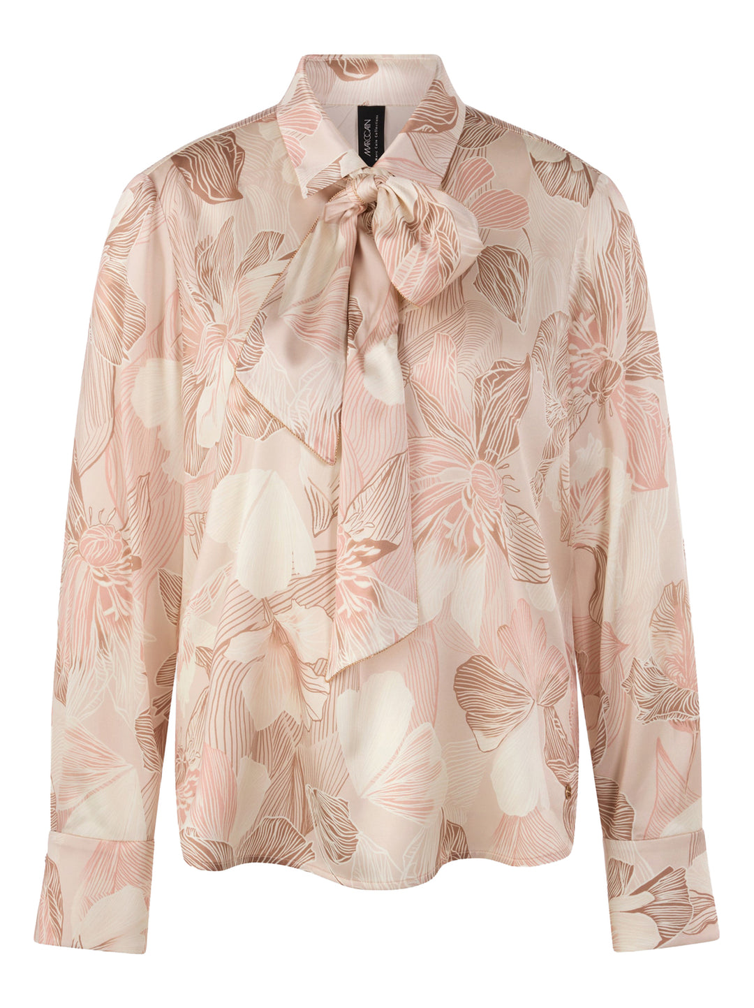 Marc Cain Collections – Lange Mouw Blouse Roze-92% zijde, 8% elastaan-DAMES TOPS & BLOUSES-Roze