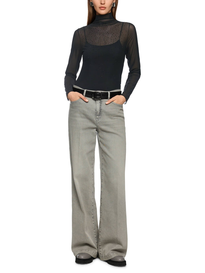 Marc Cain Collections Mesh Top with Hotfix – Zwart-90% polyester, 10% elastaan-DAMES TOPS & BLOUSES-Zwart