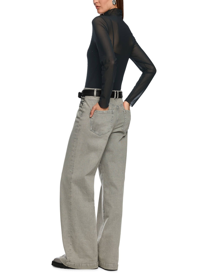 Marc Cain Collections Mesh Top with Hotfix – Zwart-90% polyester, 10% elastaan-DAMES TOPS & BLOUSES-Zwart