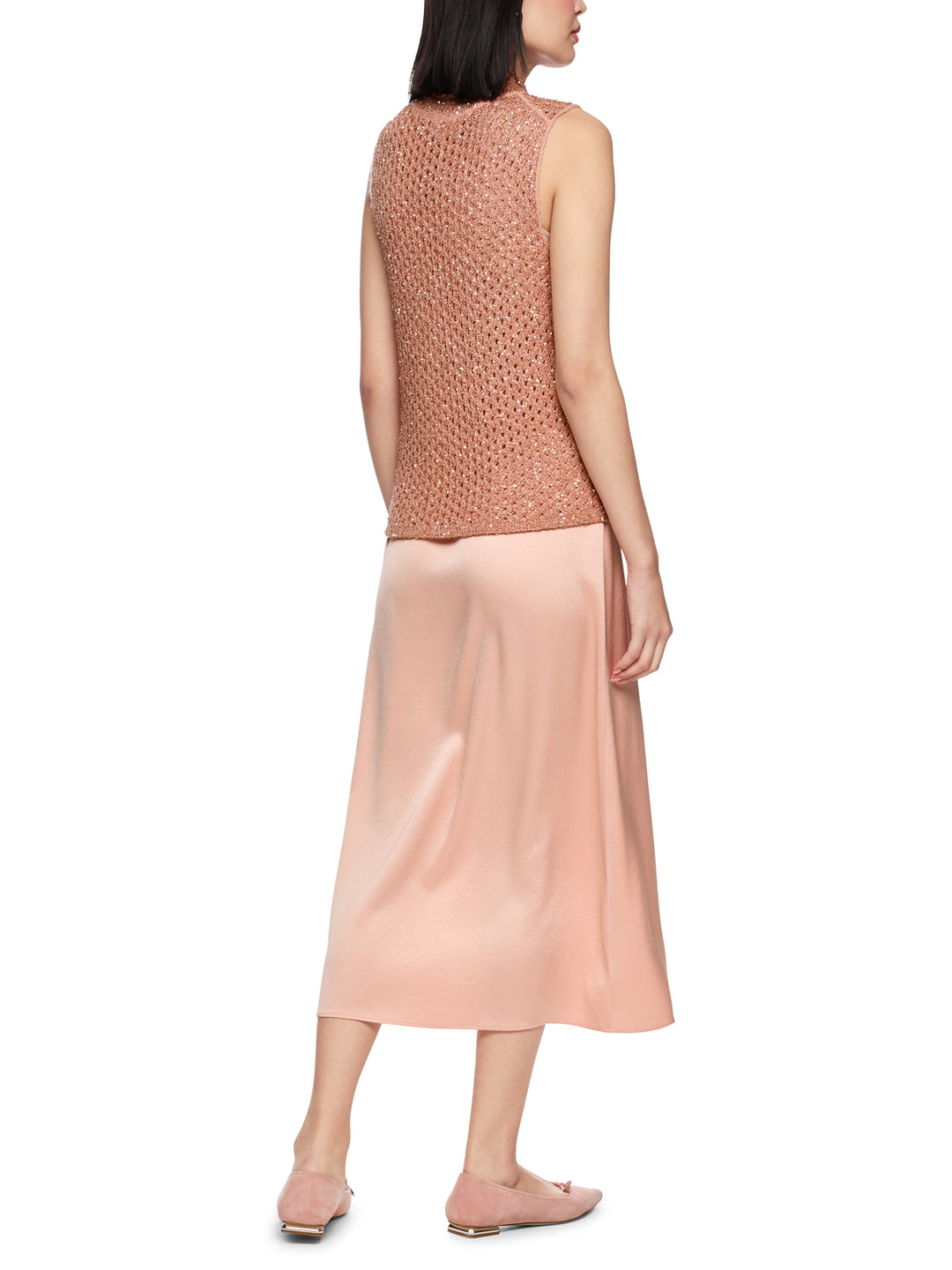 Marc Cain Collections – Mouwloze Top Roze-34% polyamide, 28% polyester, 22% polyacryl, 16% wol-DAMES TOPS & BLOUSES-Roze