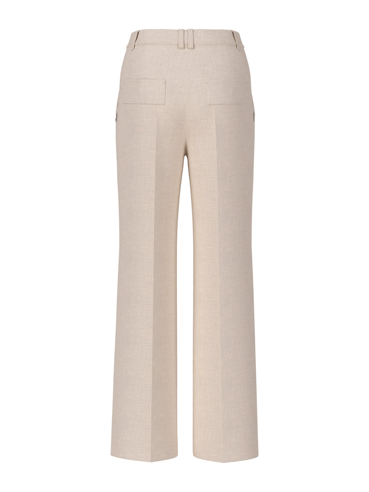 Marc Cain Collections Pantalon – Beige-48% viscise, 48% polyester, 4% elasthaan-DAMES BROEKEN-Beige