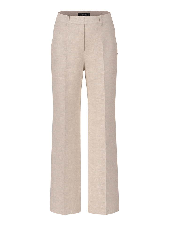 Marc Cain Collections Pantalon – Beige-48% viscise, 48% polyester, 4% elasthaan-DAMES BROEKEN-Beige