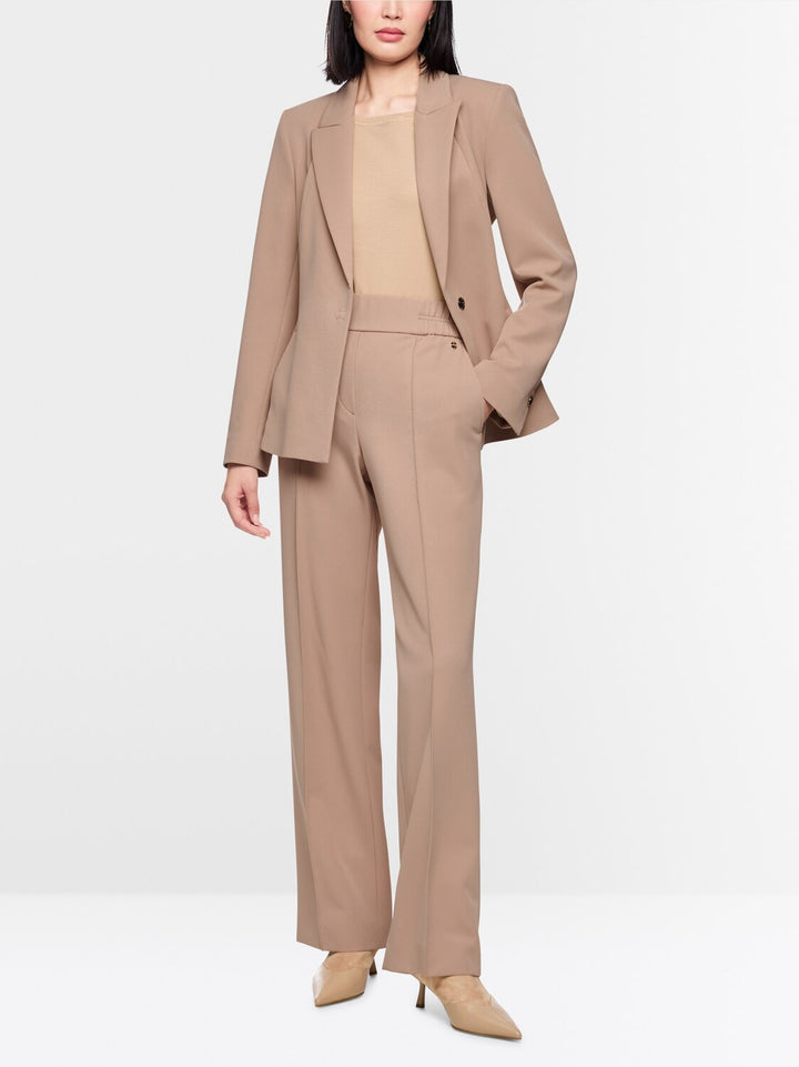 Marc Cain Collections – Pantalon Beige-91% polyester, 9% elastaan-DAMES BROEKEN-Beige