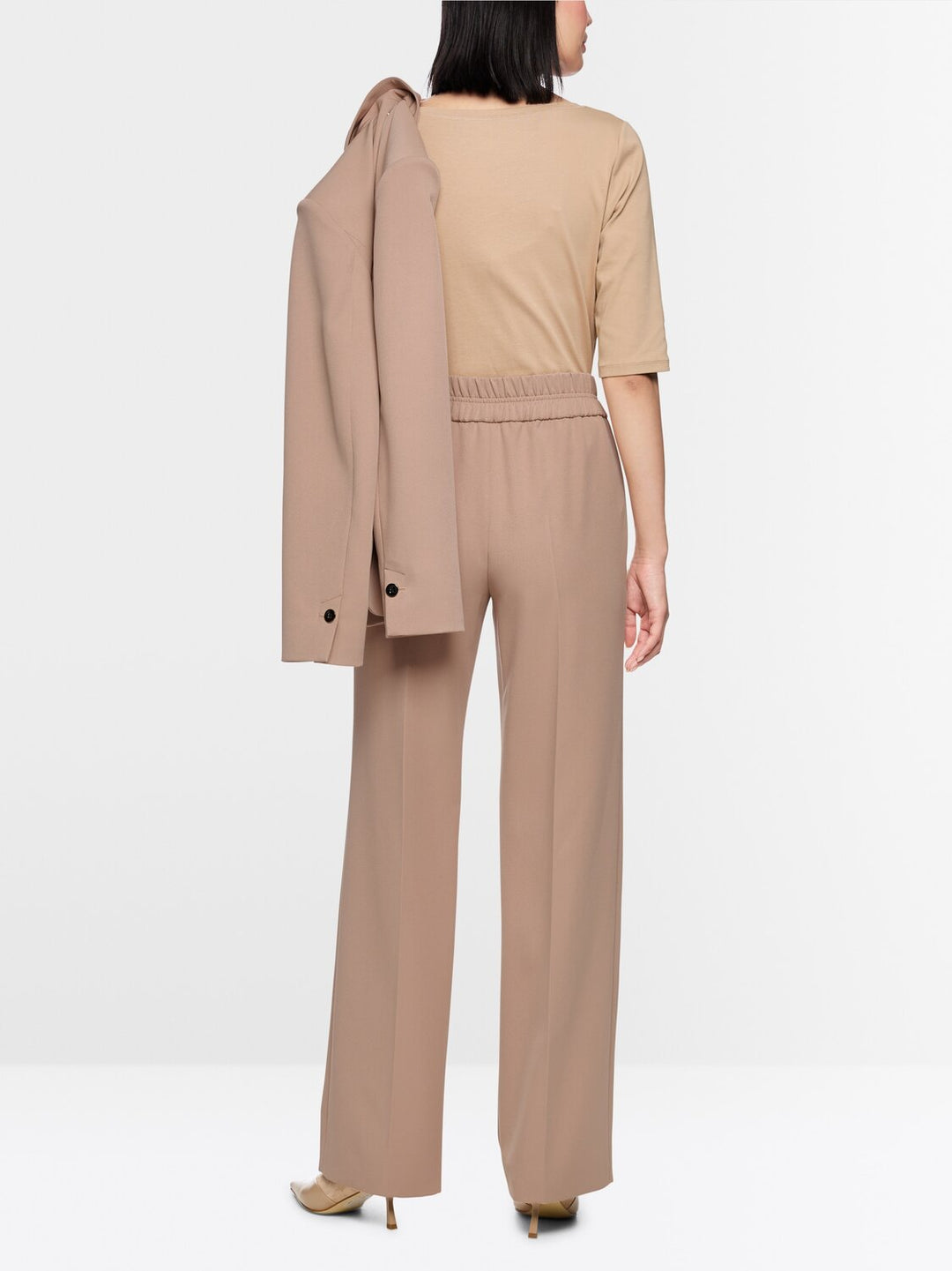 Marc Cain Collections – Pantalon Beige-91% polyester, 9% elastaan-DAMES BROEKEN-Beige