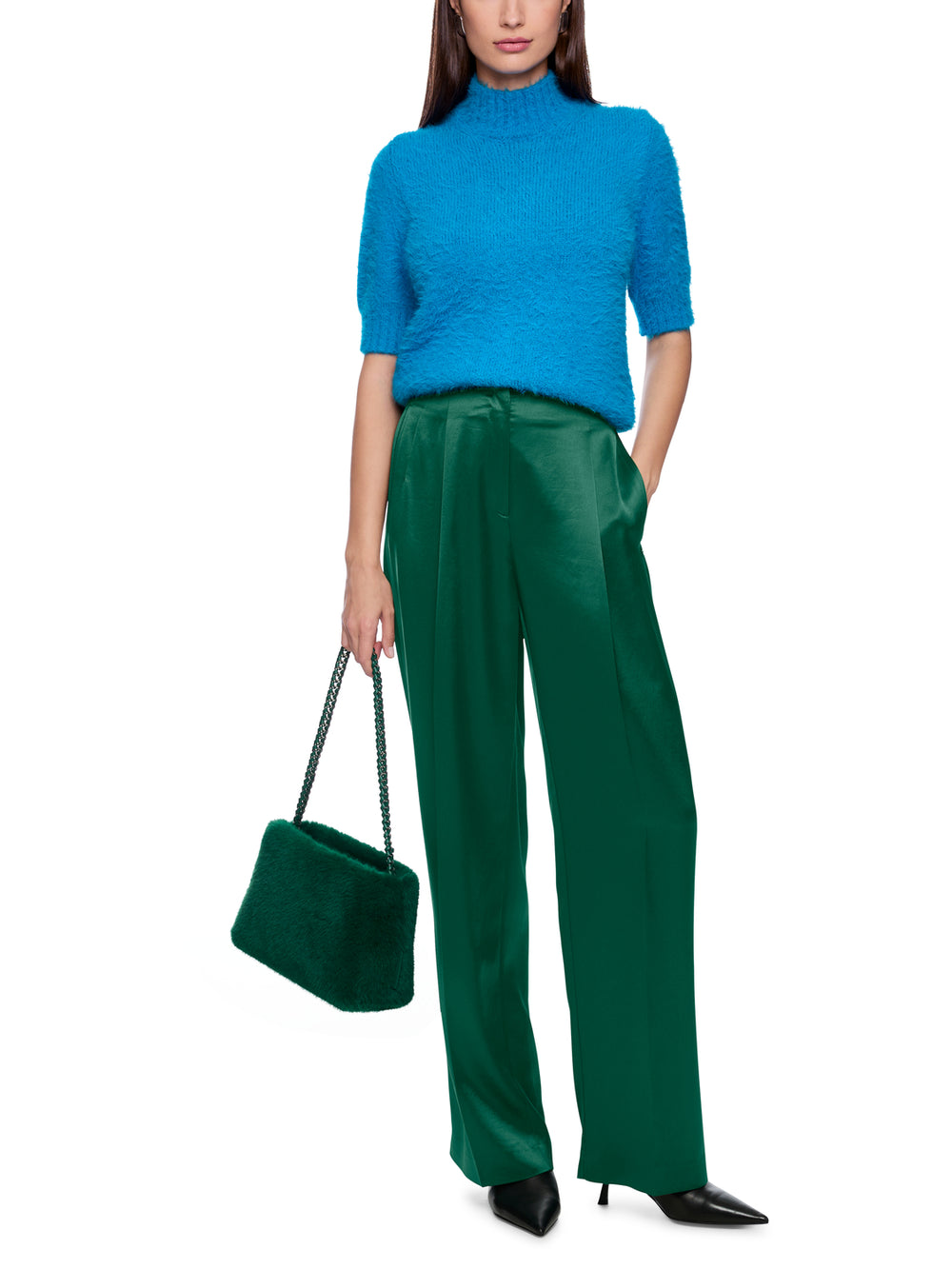 Marc Cain Collections Pantalon – Groen-72% actetaat, 28% polyester-DAMES BROEKEN-Groen