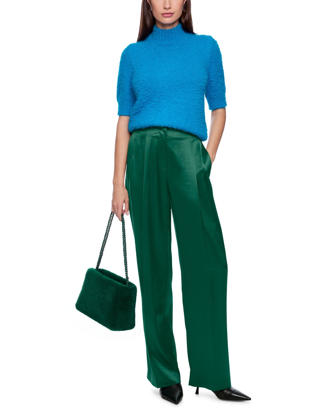 Marc Cain Collections Pantalon – Groen-72% actetaat, 28% polyester-DAMES BROEKEN-Groen