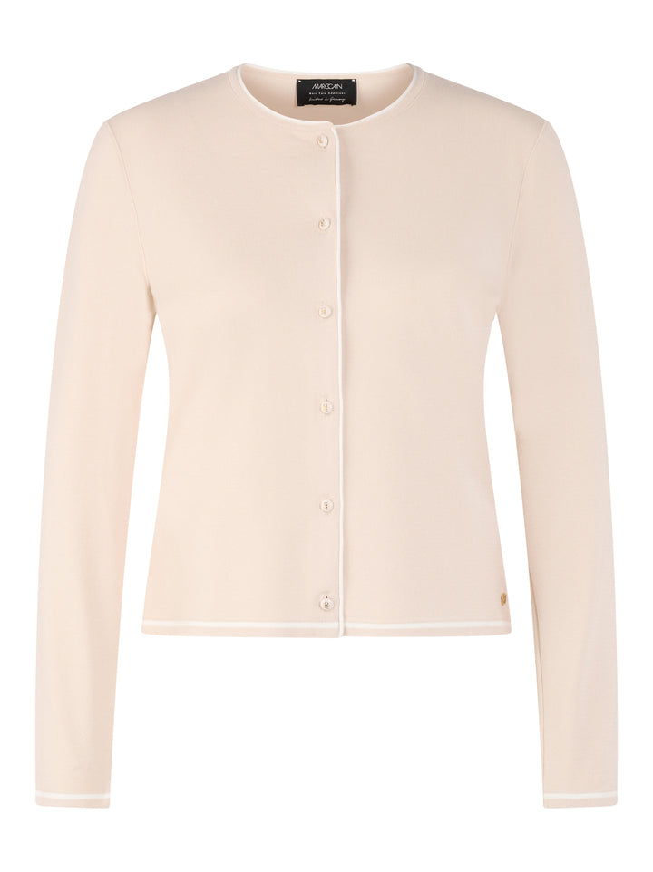 Marc Cain Collections – Roomkleurig Gebreid Vest-70% viscose, 30% polyester-DAMES TRUIEN & VESTEN-Room