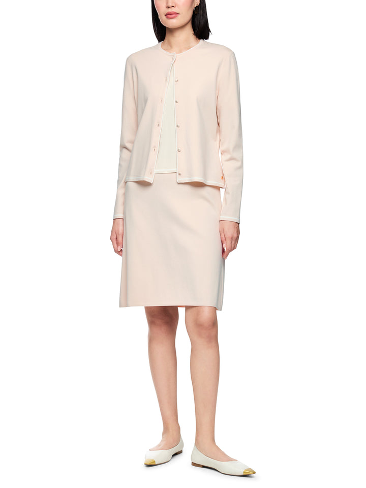 Marc Cain Collections – Roomkleurig Gebreid Vest-70% viscose, 30% polyester-DAMES TRUIEN & VESTEN-Room