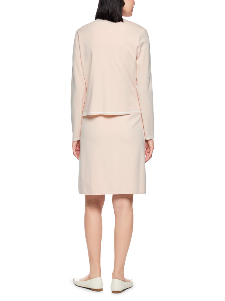 Marc Cain Collections – Roomkleurig Gebreid Vest-70% viscose, 30% polyester-DAMES TRUIEN & VESTEN-Room