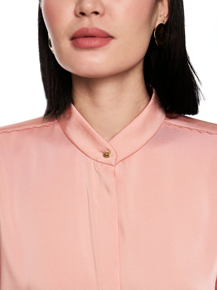 Marc Cain Collections – Roze Blouse Lange Mouw-100% polyester-DAMES TOPS & BLOUSES-Roze