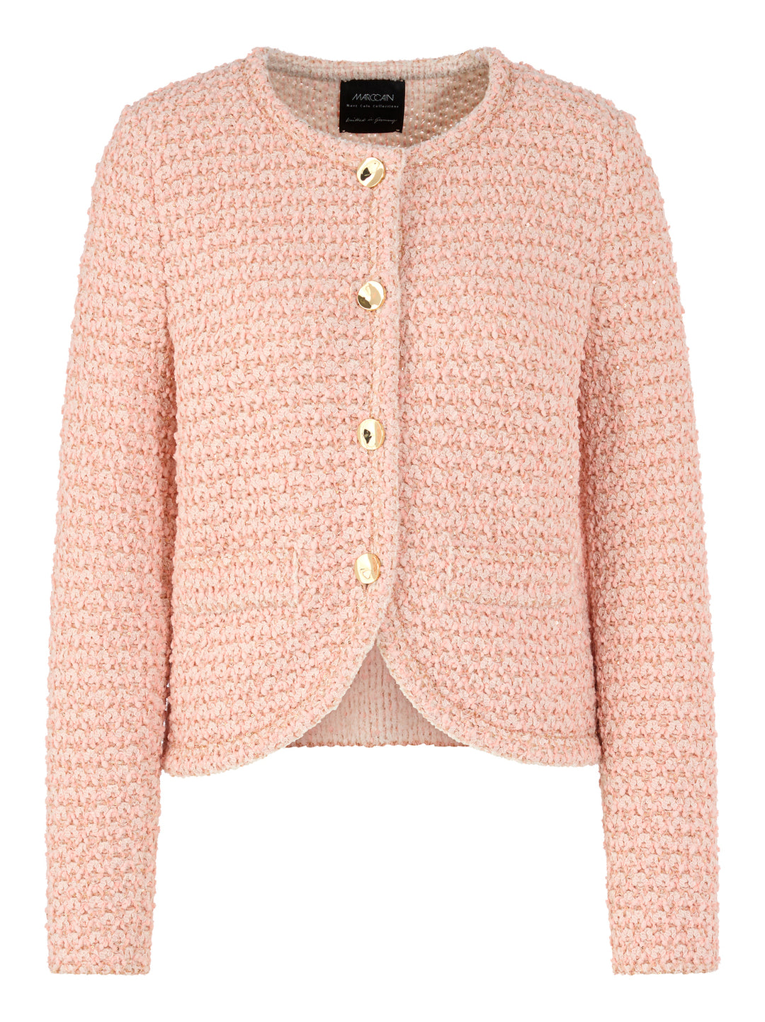 Marc Cain Collections – Roze Gebreid Vest-55% katoen, 38% polyamide, 5% polyester, 2% polyacryl-DAMES TRUIEN & VESTEN-Roz