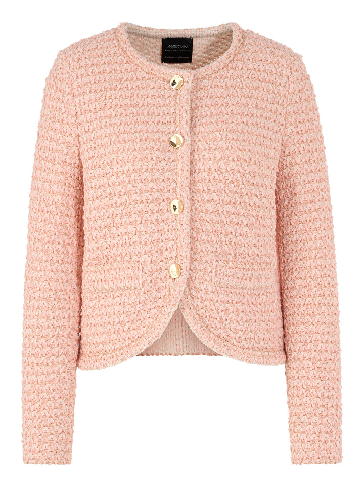 Marc Cain Collections – Roze Gebreid Vest-55% katoen, 38% polyamide, 5% polyester, 2% polyacryl-DAMES TRUIEN & VESTEN-Roz