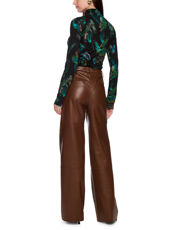 Marc Cain Collections Slim Crew Neck Top – Groen-94% katoen, 6% elastaan-DAMES TOPS & BLOUSES-Groen