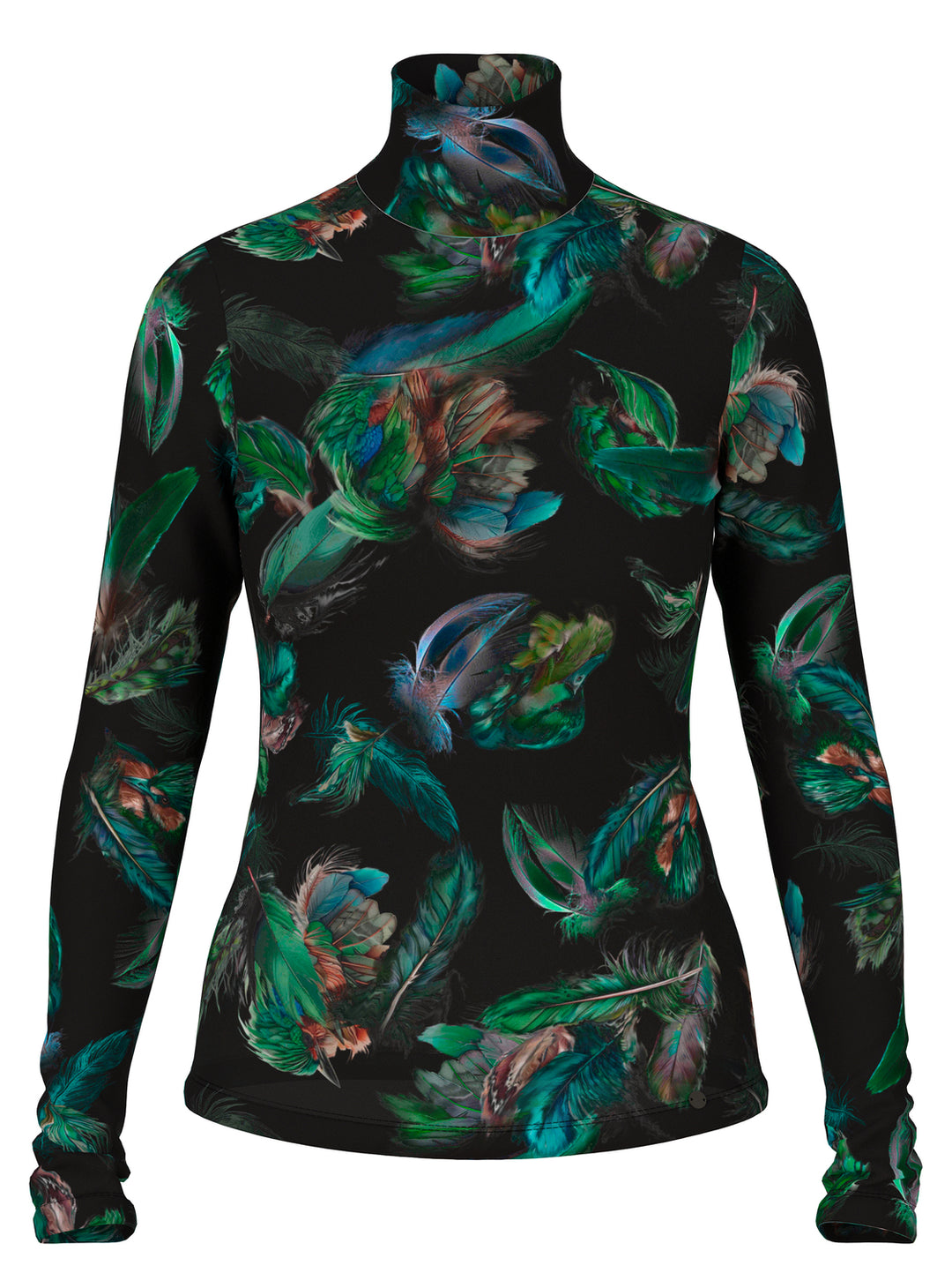 Marc Cain Collections Slim Crew Neck Top – Groen-94% katoen, 6% elastaan-DAMES TOPS & BLOUSES-Groen