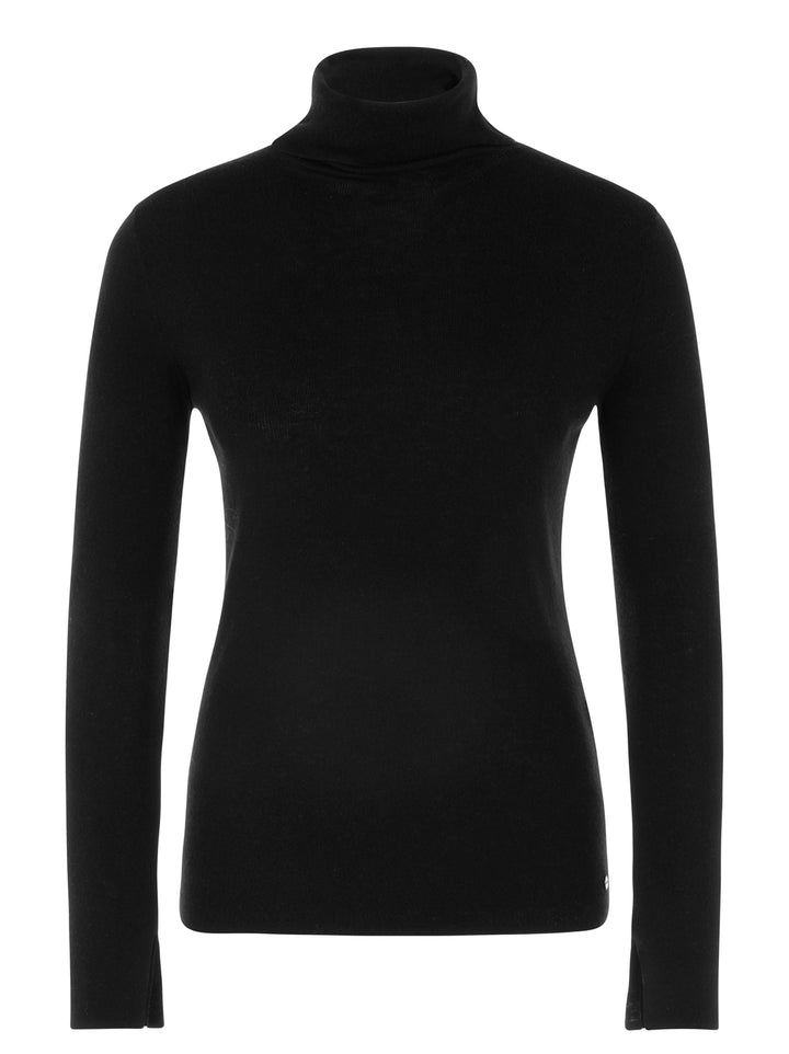 Marc Cain Collections Turtleneck Sweater – Zwart-75% wol, 20% polyester, 5% cashmere-DAMES TRUIEN & VESTEN-Zwart