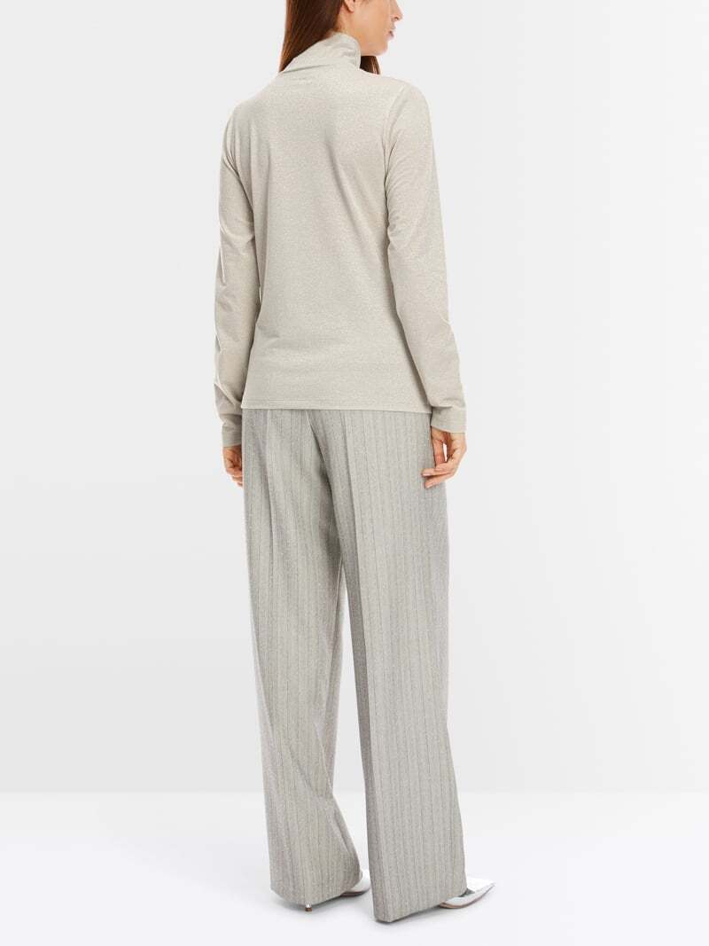 Marc Cain Collections Turtleneck Top – Beige-83% polyester,15% polyamide, 2% elastaan -DAMES TOPS & BLOUSES-Beige