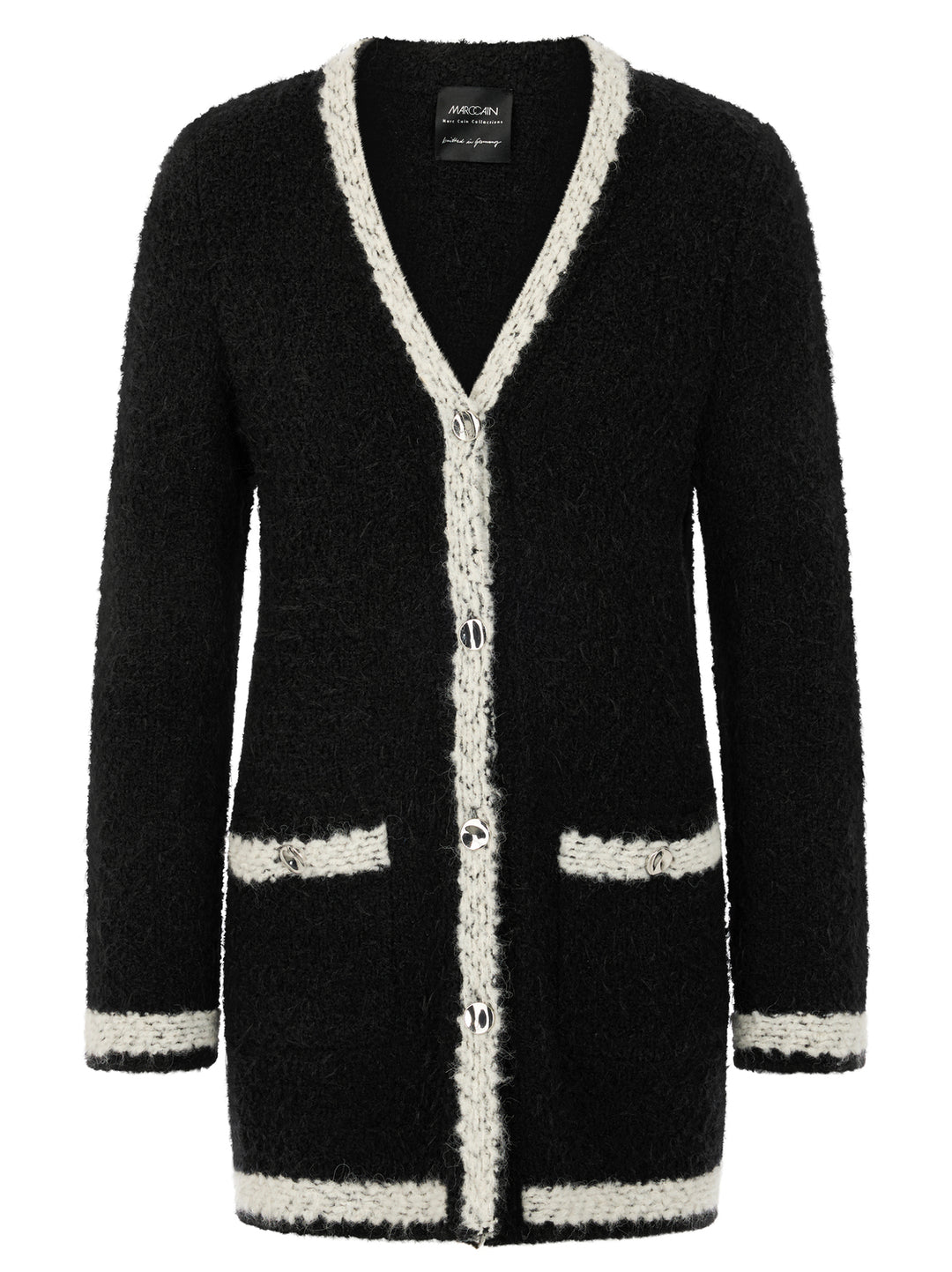 Marc Cain Collections Vest – Zwart-39% acryl, 33% wol, 14% polyamide, 8% katoen, 3% mohair, 3% alpaca<br />Voering: 100% 