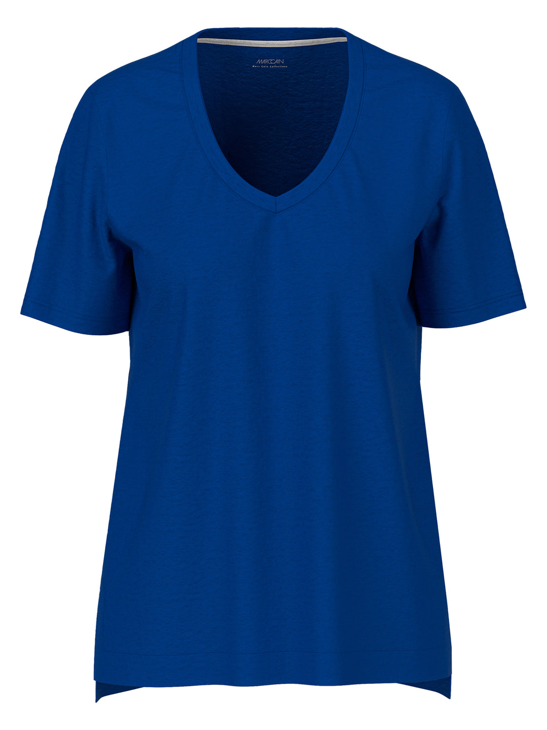 Marc Cain Cooling Linnen T-shirt-76% linnen<br />24% polyester-DAMES TOPS & BLOUSES-Blauw