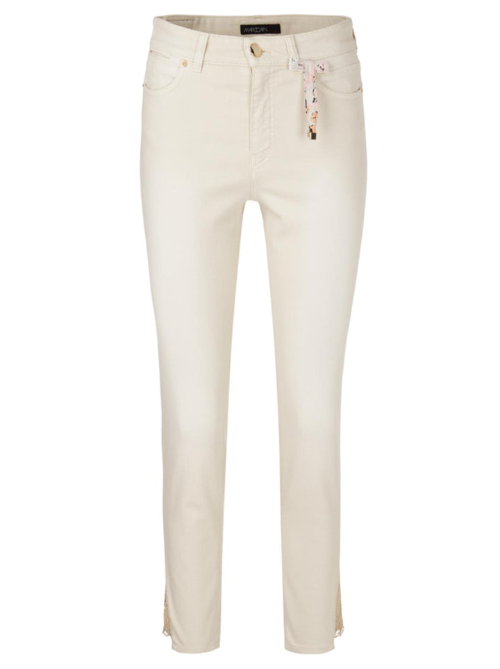 Marc Cain cropped jeans-alg.: 98% katoen, 2% elastaan-DAMES BROEKEN-Beige