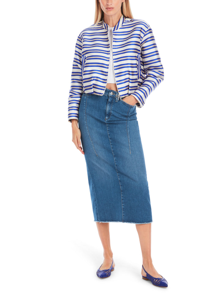 Marc Cain denimrok “Rethink Together”-DAMES ROKKEN-Blauw