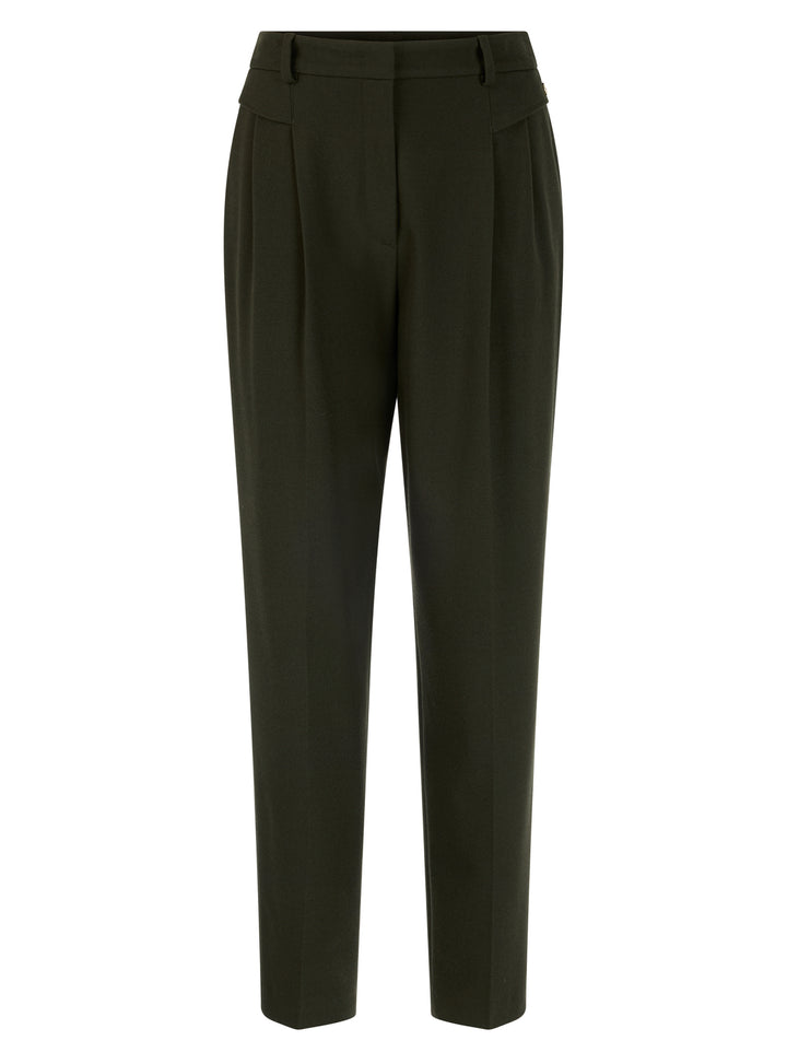Marc Cain FAQUS Pantalon met Persvouwen – Groen-62% polyester, 34% viscose, 4% elastaan<br />-DAMES BROEKEN-Groen